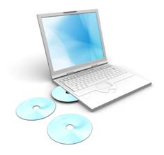 Computer with CD-ROMs